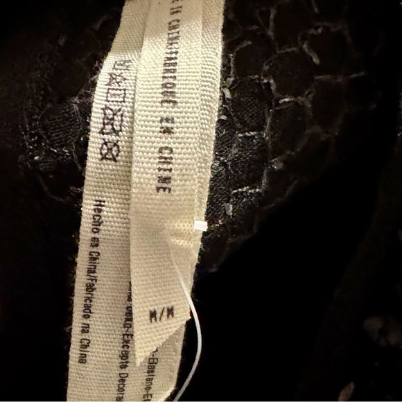 Intimately Free People Black Sequin Mockneck Long Sleeve Blouse size Medium - Picture 11 of 12